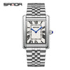 Couple Quartz Watches Square Zinc Alloy Case Mineral Tempered Glass Mirror Stainless Steel Buckle Casual Style Waterproof