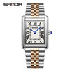 Couple Quartz Watches Square Zinc Alloy Case Mineral Tempered Glass Mirror Stainless Steel Buckle Casual Style Waterproof
