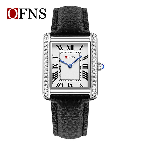Couple Quartz Watches Square Zinc Alloy Case Mineral Tempered Glass Mirror Stainless Steel Buckle Casual Style Waterproof