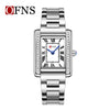 Couple Quartz Watches Square Zinc Alloy Case Mineral Tempered Glass Mirror Stainless Steel Buckle Casual Style Waterproof
