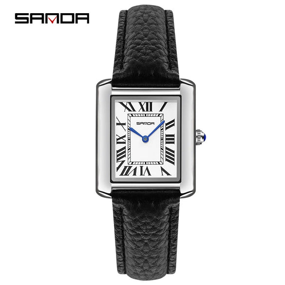 Couple Quartz Watches Square Zinc Alloy Case Mineral Tempered Glass Mirror Stainless Steel Buckle Casual Style Waterproof