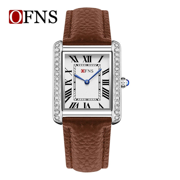 Couple Quartz Watches Square Zinc Alloy Case Mineral Tempered Glass Mirror Stainless Steel Buckle Casual Style Waterproof