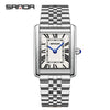 Couple Quartz Watches Square Zinc Alloy Case Mineral Tempered Glass Mirror Stainless Steel Buckle Casual Style Waterproof