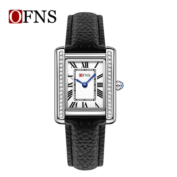 Couple Quartz Watches Square Zinc Alloy Case Mineral Tempered Glass Mirror Stainless Steel Buckle Casual Style Waterproof