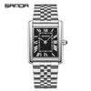 Couple Quartz Watches Square Zinc Alloy Case Mineral Tempered Glass Mirror Stainless Steel Buckle Casual Style Waterproof