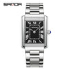 Couple Quartz Watches Square Zinc Alloy Case Mineral Tempered Glass Mirror Stainless Steel Buckle Casual Style Waterproof