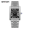Couple Quartz Watches Square Zinc Alloy Case Mineral Tempered Glass Mirror Stainless Steel Buckle Casual Style Waterproof