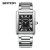 Couple Quartz Watches Square Zinc Alloy Case Mineral Tempered Glass Mirror Stainless Steel Buckle Casual Style Waterproof
