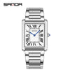 Couple Quartz Watches Square Zinc Alloy Case Mineral Tempered Glass Mirror Stainless Steel Buckle Casual Style Waterproof
