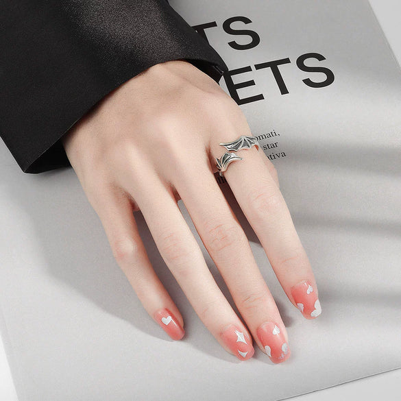 Couple Ring Angel And Devil Wings Retro Style Copper Electroplated