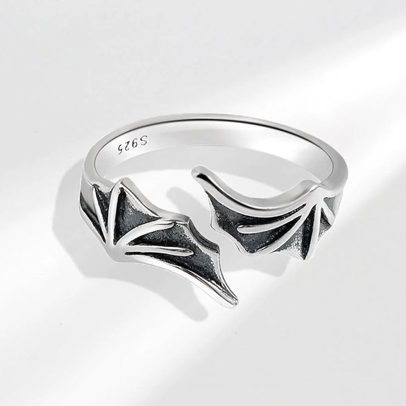 Couple Ring Angel And Devil Wings Retro Style Copper Electroplated