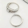 Couple Ring Copper Inlaid Zircon Hollow Flower Carving Crown Wave Pattern Design