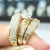 Couple Ring Copper Zircon Geometric Style