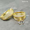 Couple Ring Copper Zircon Geometric Style