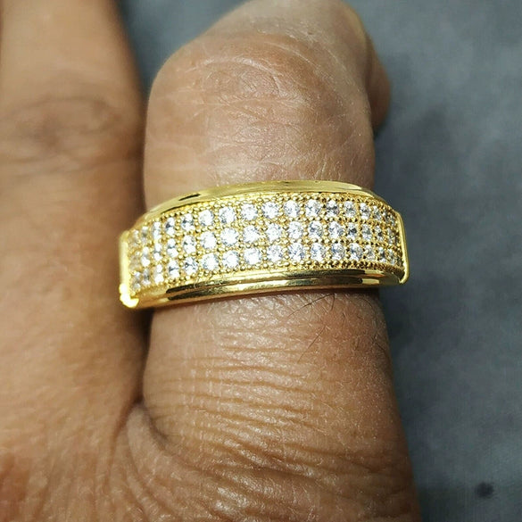 Couple Ring Copper Zircon Geometric Style