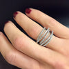 Couple Ring Hiphop Style Copper Retro Geometric Line Winding Zircon Jewelry