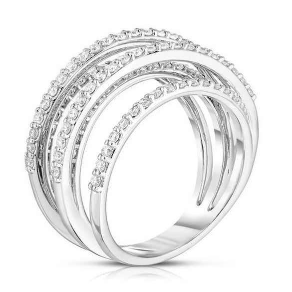 Couple Ring Hiphop Style Copper Retro Geometric Line Winding Zircon Jewelry