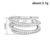 Couple Ring Hiphop Style Copper Retro Geometric Line Winding Zircon Jewelry
