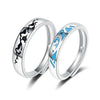 Couple Ring S925 Silver Geometric Design Electroplated