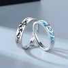 Couple Ring S925 Silver Geometric Design Electroplated