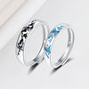 Couple Ring S925 Silver Geometric Design Electroplated