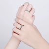 Couple Ring S925 Silver Geometric Design Electroplated