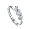 Couple Ring S925 Silver Heart Bow Open Ring Jewelry With Electroplating