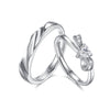 Couple Ring S925 Silver Heart Bow Open Ring Jewelry With Electroplating