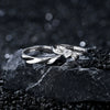 Couple Ring S925 Silver Heart Bow Open Ring Jewelry With Electroplating