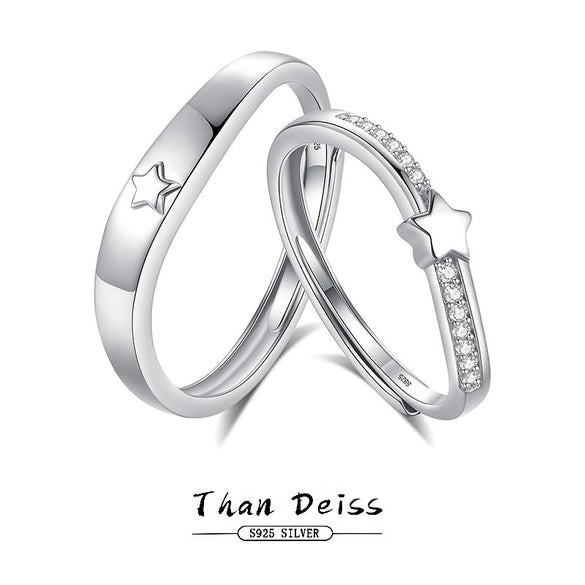 Couple Ring S925 Silver Star Design Diamond Styling Wholesale