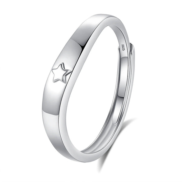 Couple Ring S925 Silver Star Design Diamond Styling Wholesale