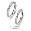 Couple Ring S925 Silver Twin Knot Diamond Geometric Style Open Interwoven