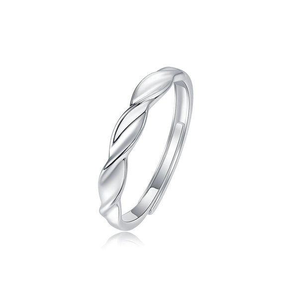 Couple Ring 925 Silver Geometric Moissanite Inlay Sweet Minimalist Style