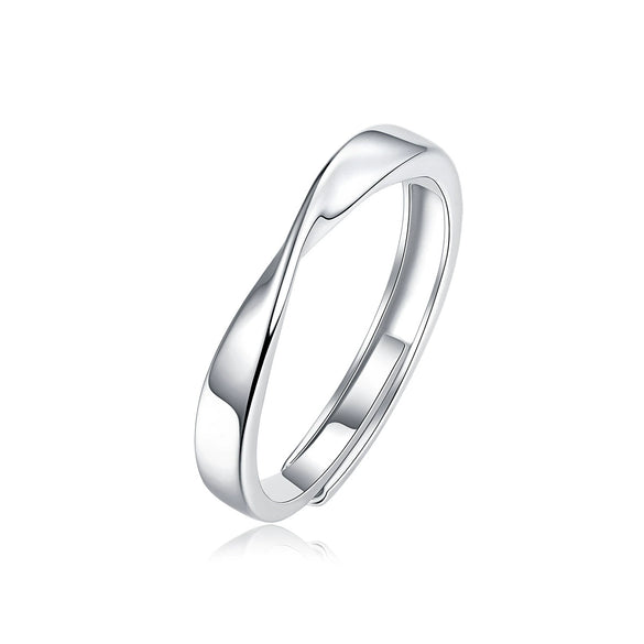 Couple Ring 925 Silver Geometric Moissanite Inlay Sweet Minimalist Style