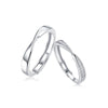 Couple Ring 925 Silver Geometric Moissanite Inlay Sweet Minimalist Style