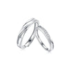 Couple Ring 925 Silver Geometric Moissanite Inlay Sweet Minimalist Style