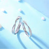 Couple Ring 925 Silver Geometric Moissanite Inlay Sweet Minimalist Style