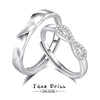 Couple Ring 925 Silver Geometric Zircon Design