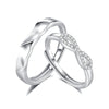Couple Ring 925 Silver Geometric Zircon Design