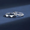 Couple Ring 925 Silver Geometric Zircon Design