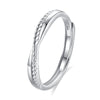 Couple Ring 925 Silver Mobius Twist Geometric Diamond Design