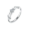 Couple Ring 925 Sterling Silver Angel Wings Geometric Pattern Electroplated Jewelry