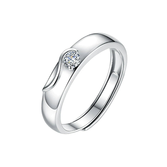 Couple Ring 925 Sterling Silver Angel Wings Geometric Pattern Electroplated Jewelry