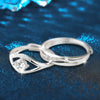 Couple Ring Sterling Silver Diamond Geometric Simple Style