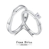 Couple Ring 925 Sterling Silver Geometric Design