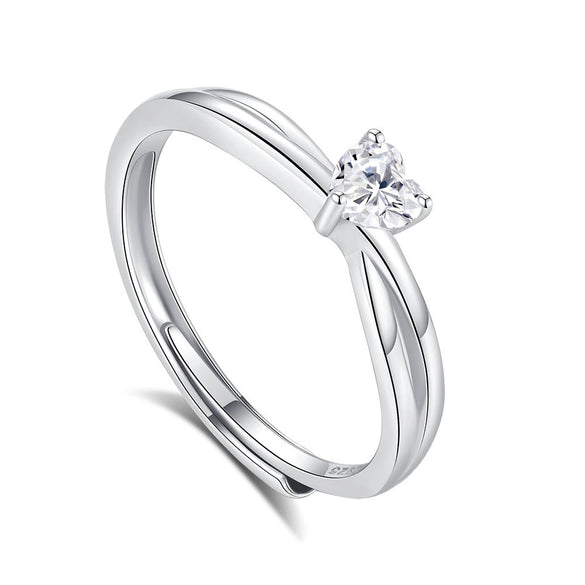 Couple Ring 925 Sterling Silver Geometric Design