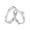 Couple Ring 925 Sterling Silver Geometric Design