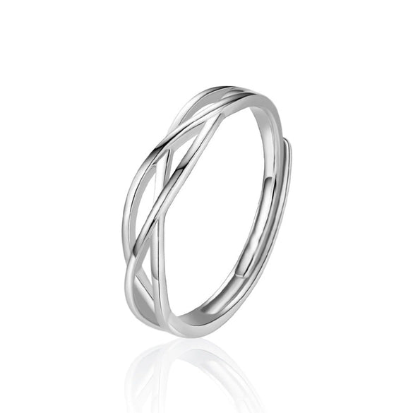 Couple Ring 925 Sterling Silver Geometric Mossam Drill Simple Style