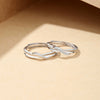 Couple Ring 925 Sterling Silver Geometric Style Diamond Design Opening Ring