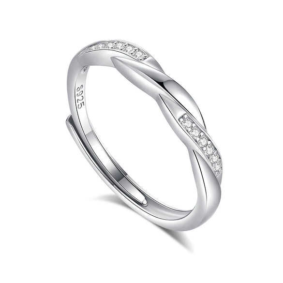 Couple Ring 925 Sterling Silver Geometric Style
